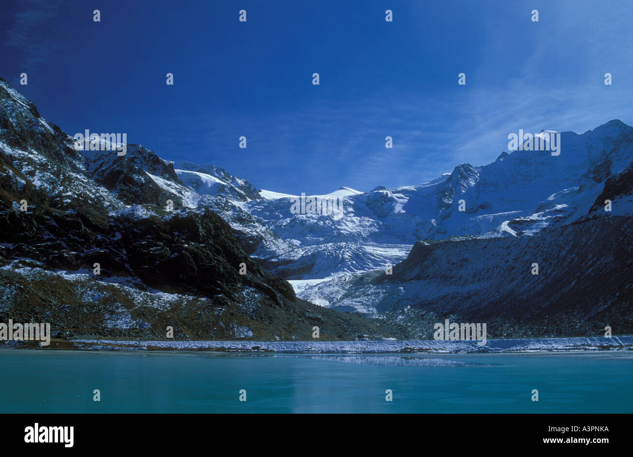Moiry glacier Val d Anniviers Valais alps Canton Valais or Wallis Switzerland Stock Photo