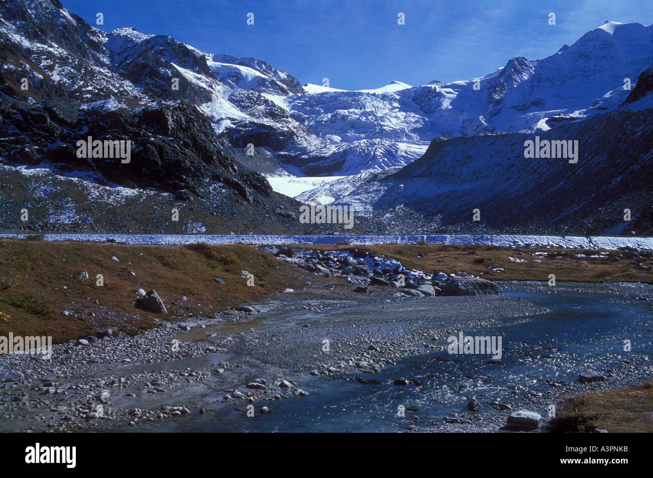 Moiry glacier Val d Anniviers Valais alps Canton Valais or Wallis Switzerland Stock Photo
