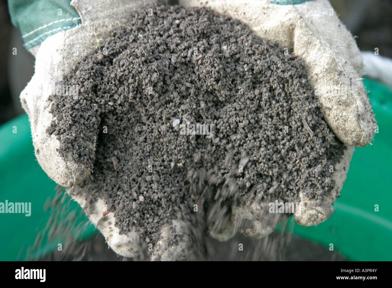 sieved loam sieved loam has a rich dark colour and an open texture Stock Photo