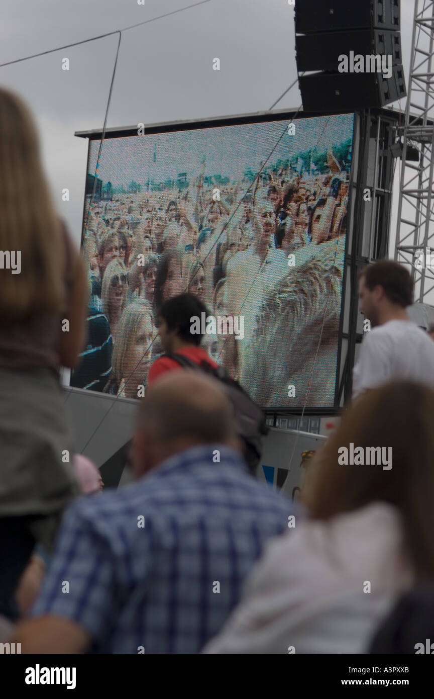 Crowd scenes at 2005 live8 concert in Hyde Park London Stock Photo - Alamy