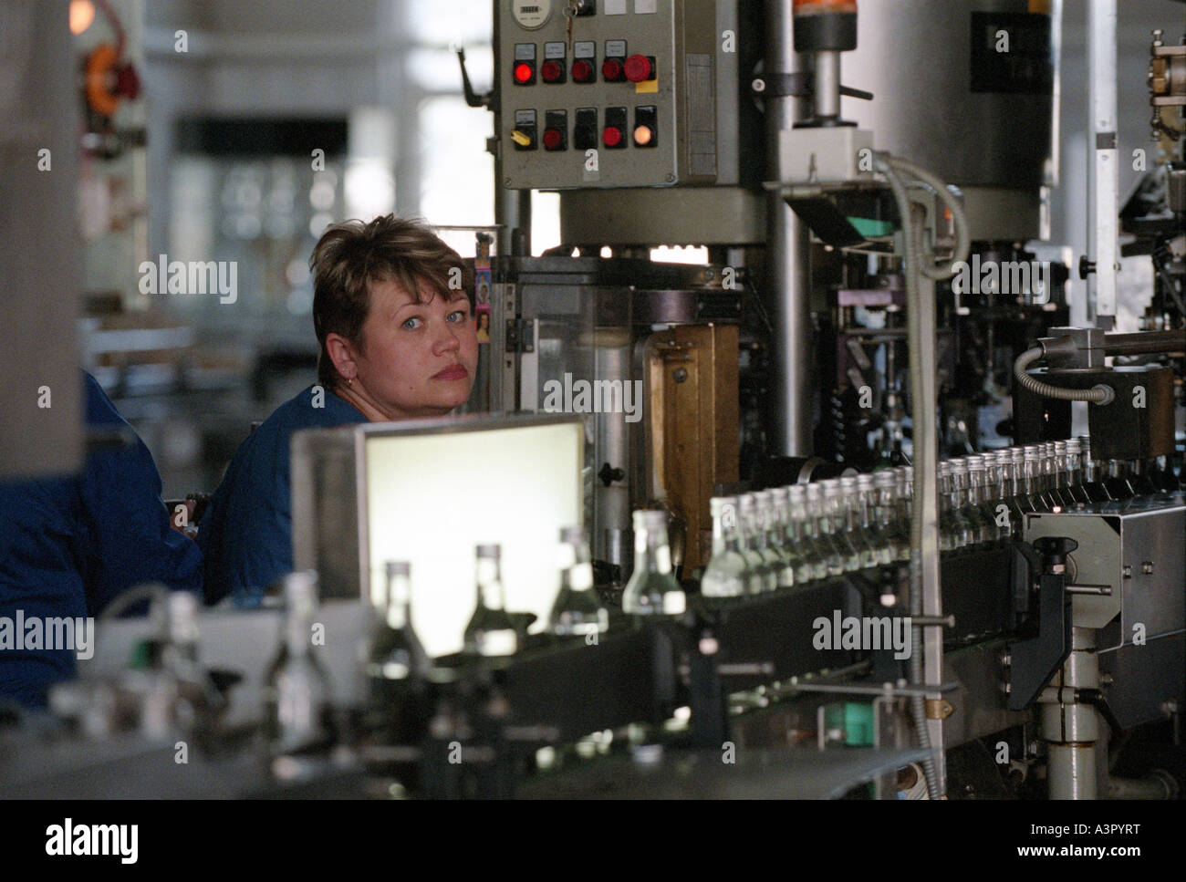 Vodka production in the OOO Itar factory, Kaliningrad, Russia Stock
