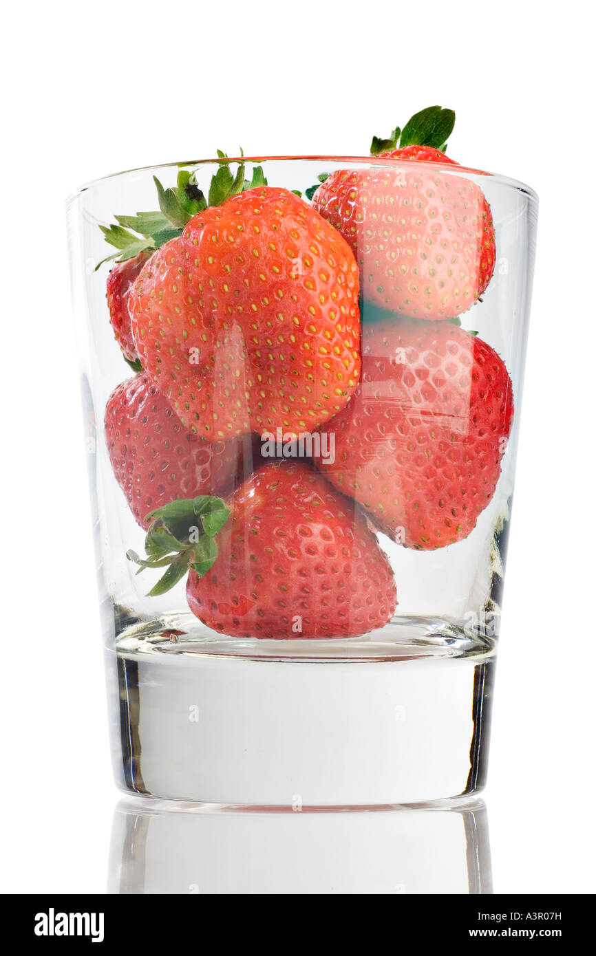 Glass full of strawberries Stock Photo - Alamy