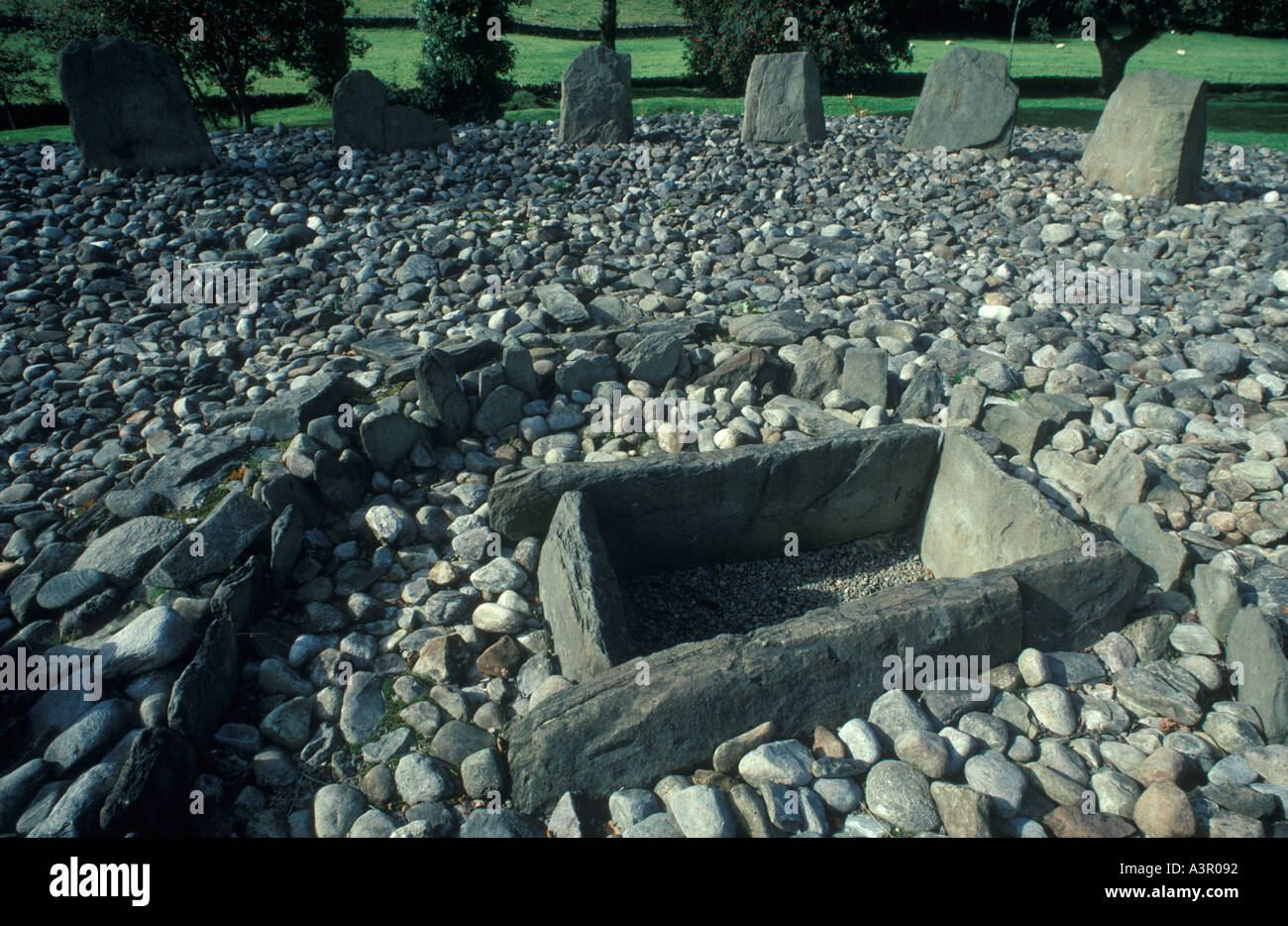 Templewood Stone Circle and Cist, Nr  Kilmartin, Argyllshire Strathclyde Scotland. HOMER SYKES Stock Photo