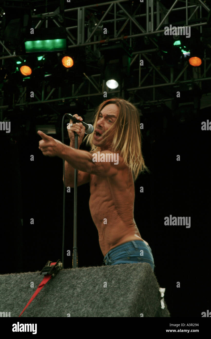Iggy Pop performing with The Stooges at Download 2004 Stock Photo - Alamy