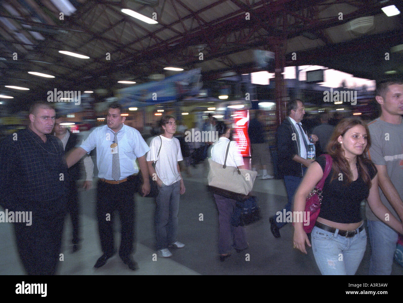 People at the Gara de Nord (North Station) in Bucharest, Romania Stock Photo