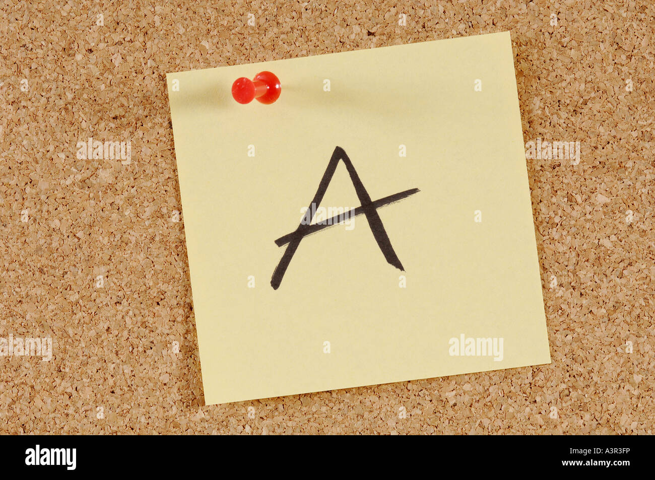 Message cork board with alphabet letter Stock Photo Alamy