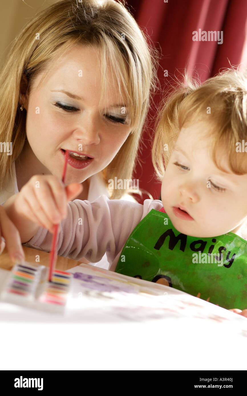 Young girl painting Stock Photo