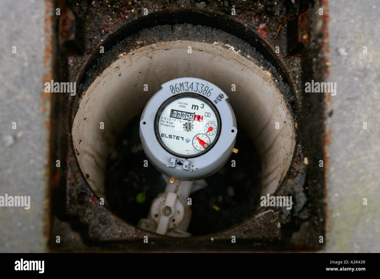 Domestic UK water meter. Stock Photo