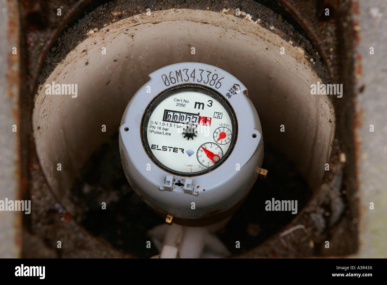 Domestic UK water meter. Stock Photo