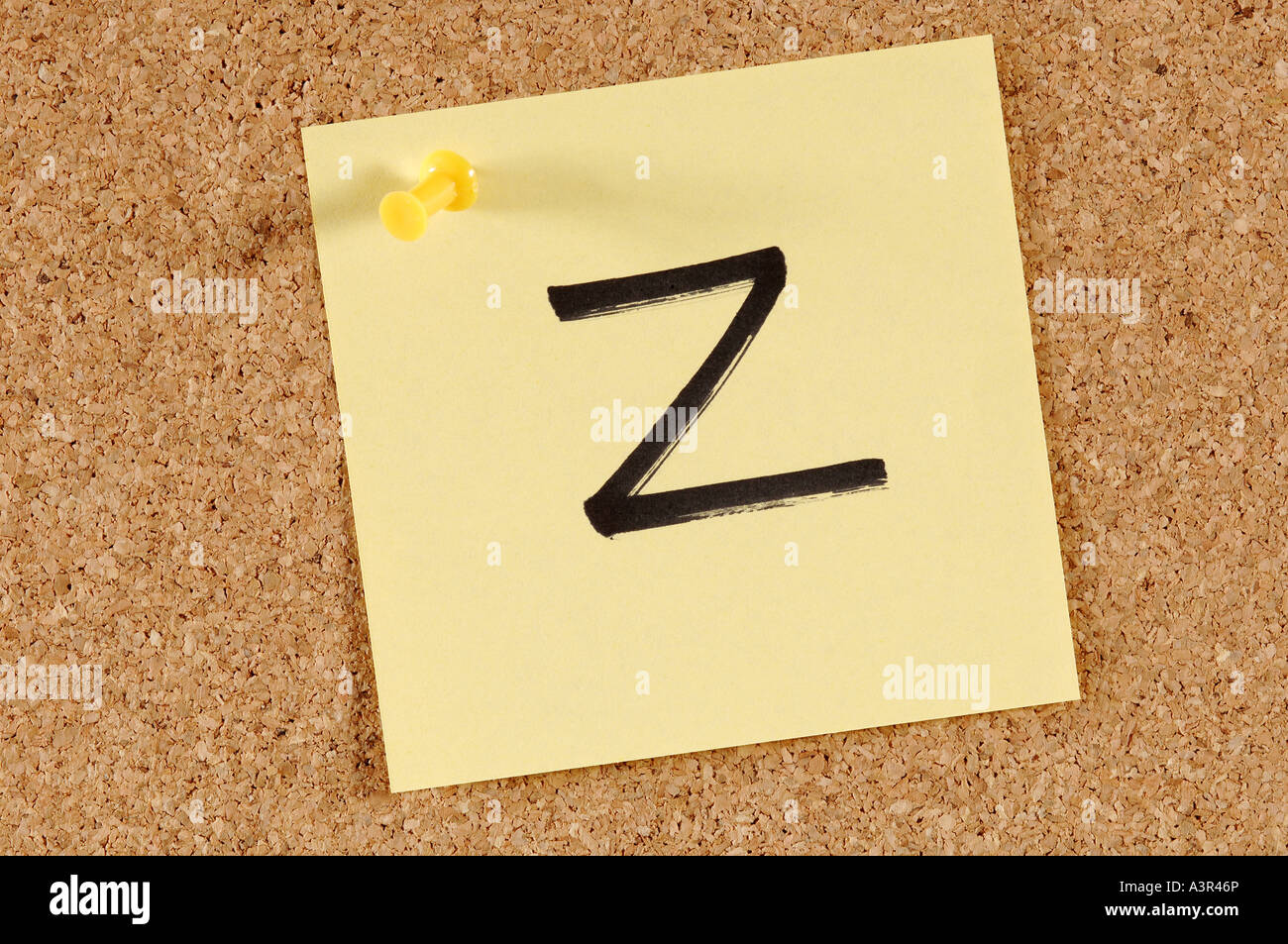 Message cork board with alphabet letters Stock Photo
