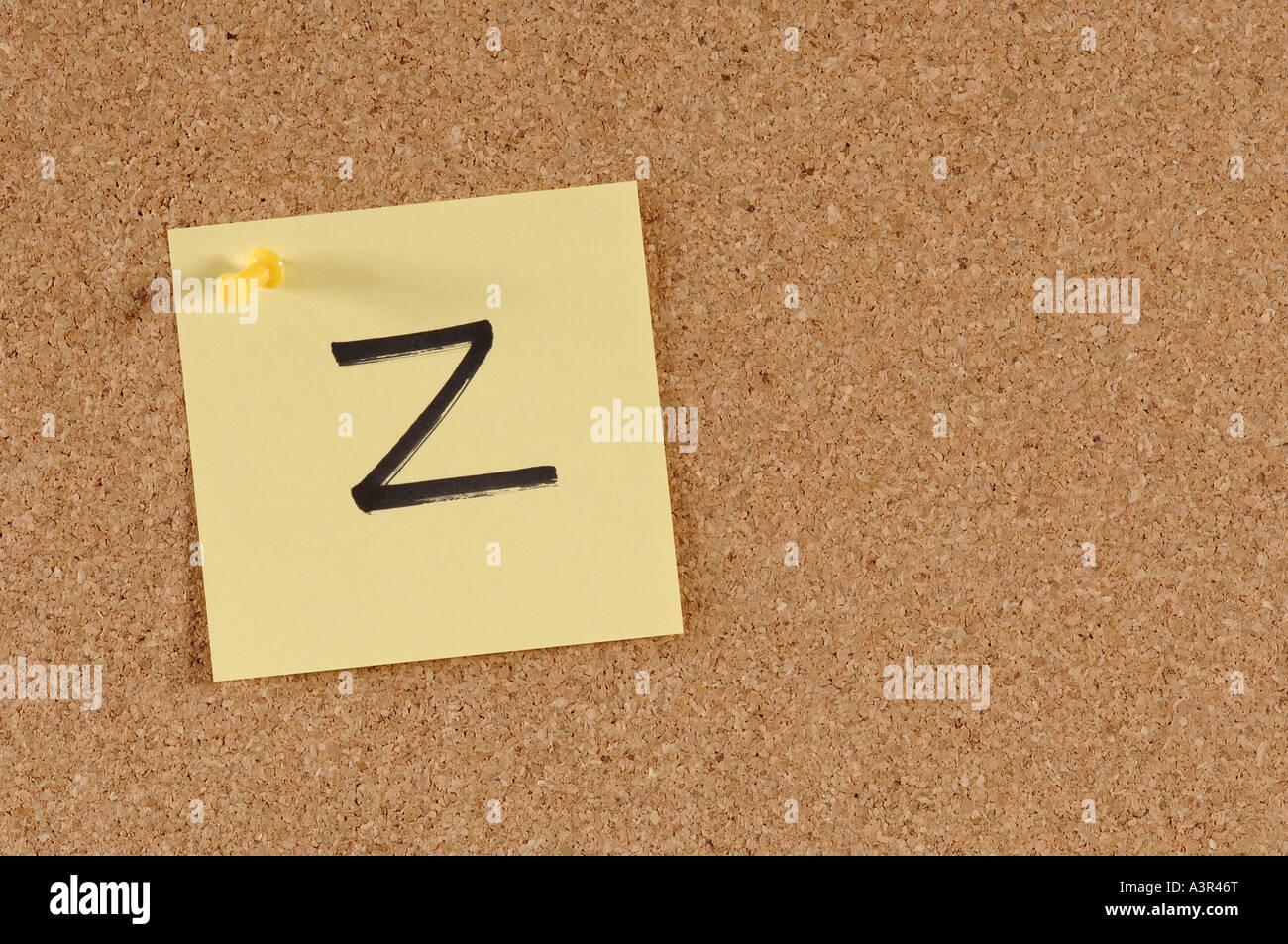 Message cork board with alphabet letters Stock Photo