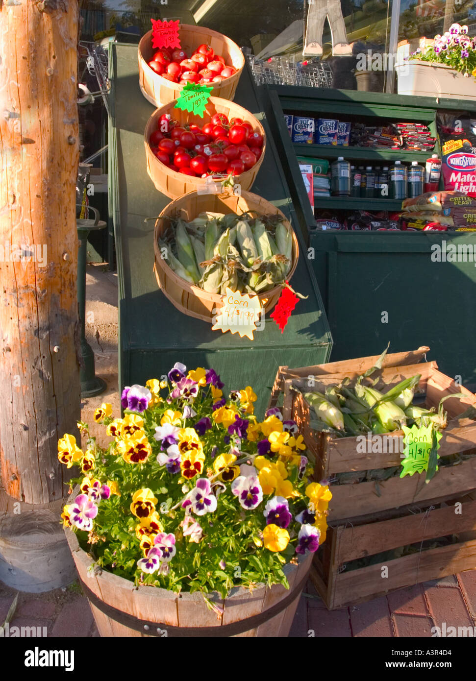 Display outside grocery store Inlet New York Adirondack Mountains Stock