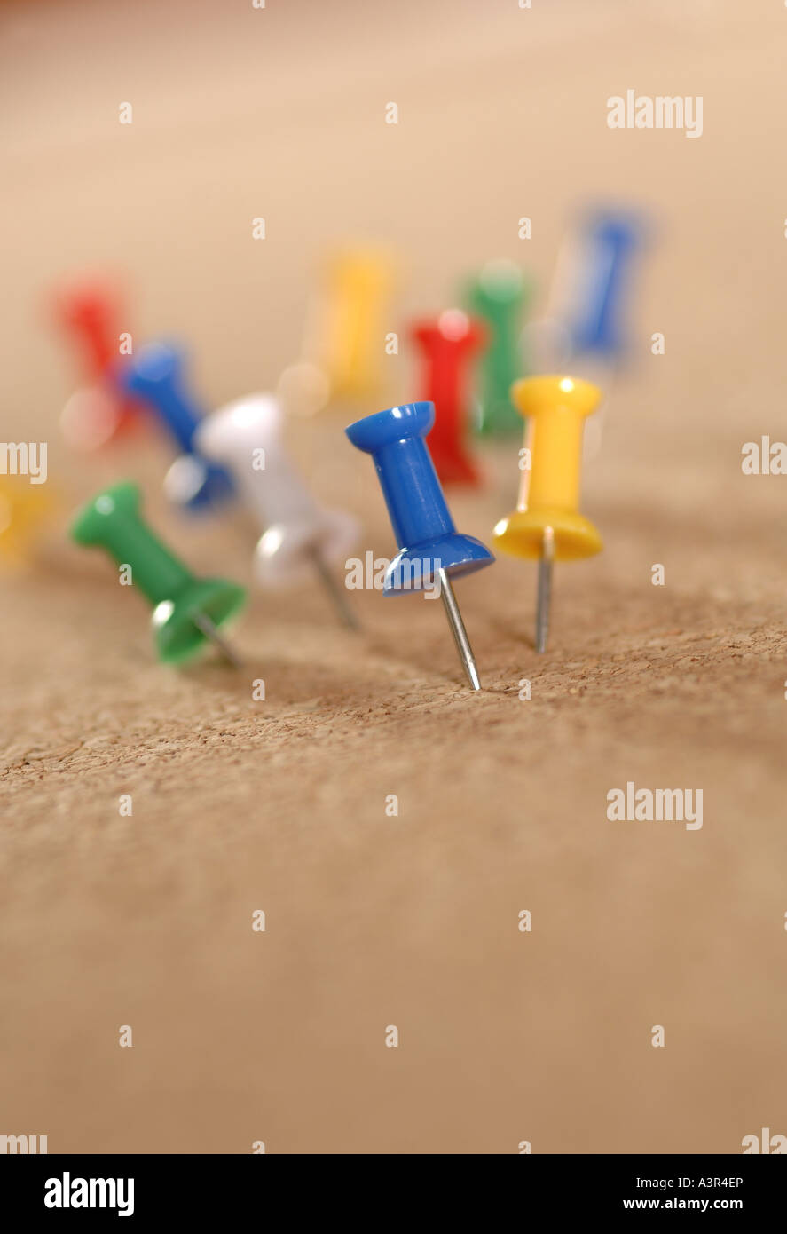pins in a message cork board Stock Photo Alamy