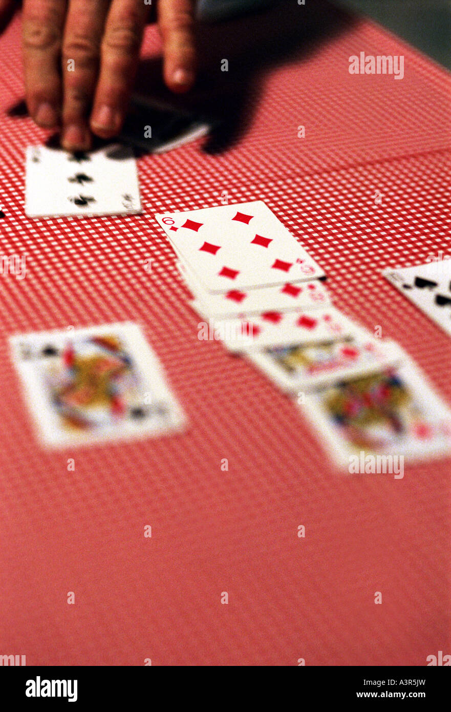 Cards on the table during a contract bridge play, Poland Stock Photo - Alamy