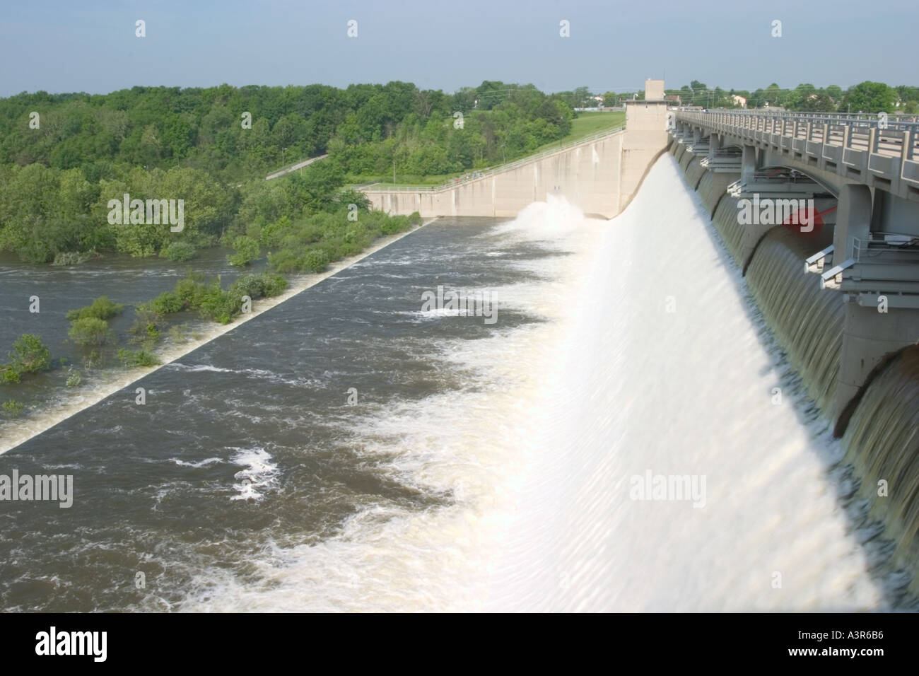 Hoover Dam on Big Walnut Creek near Columbus Ohio Stock Photo Alamy