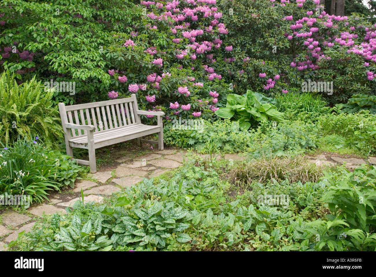 Bench At Inniswood Metro Gardens Columbus Ohio Stock Photo