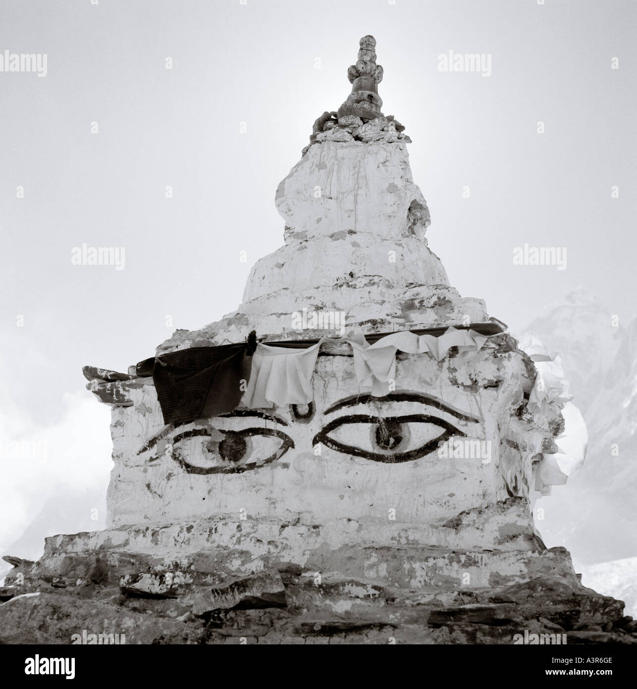 World Himalayas Travel. Buddhist stupa in the Himalayan mountains ...