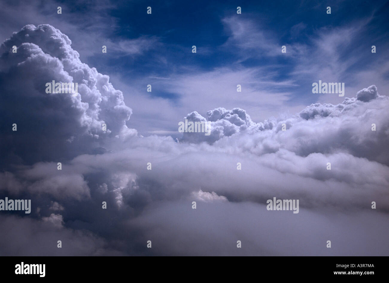 fluffy white clouds from airplane Stock Photo - Alamy