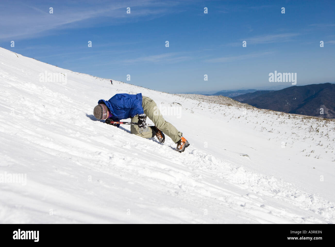 A mountaineering class on Mount Washington in the White Mountains of