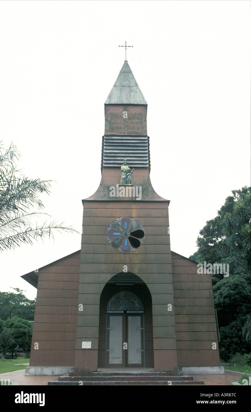 Church or chapel in St Anne s Mission on the Fernan Vaz Lagoon Gabon West Africa Stock Photo