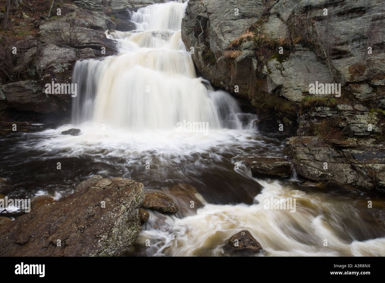 Chapman Falls in Devil s Hopyard State Park East Haddam Connecticut Eight Mile River Stock Photo