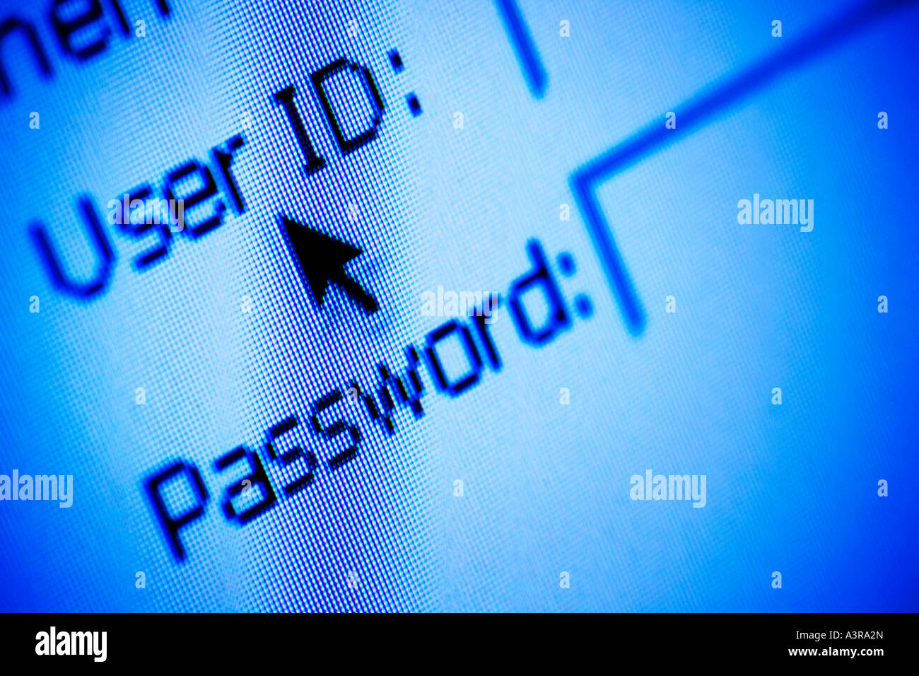 Username and password security on a website Stock Photo
