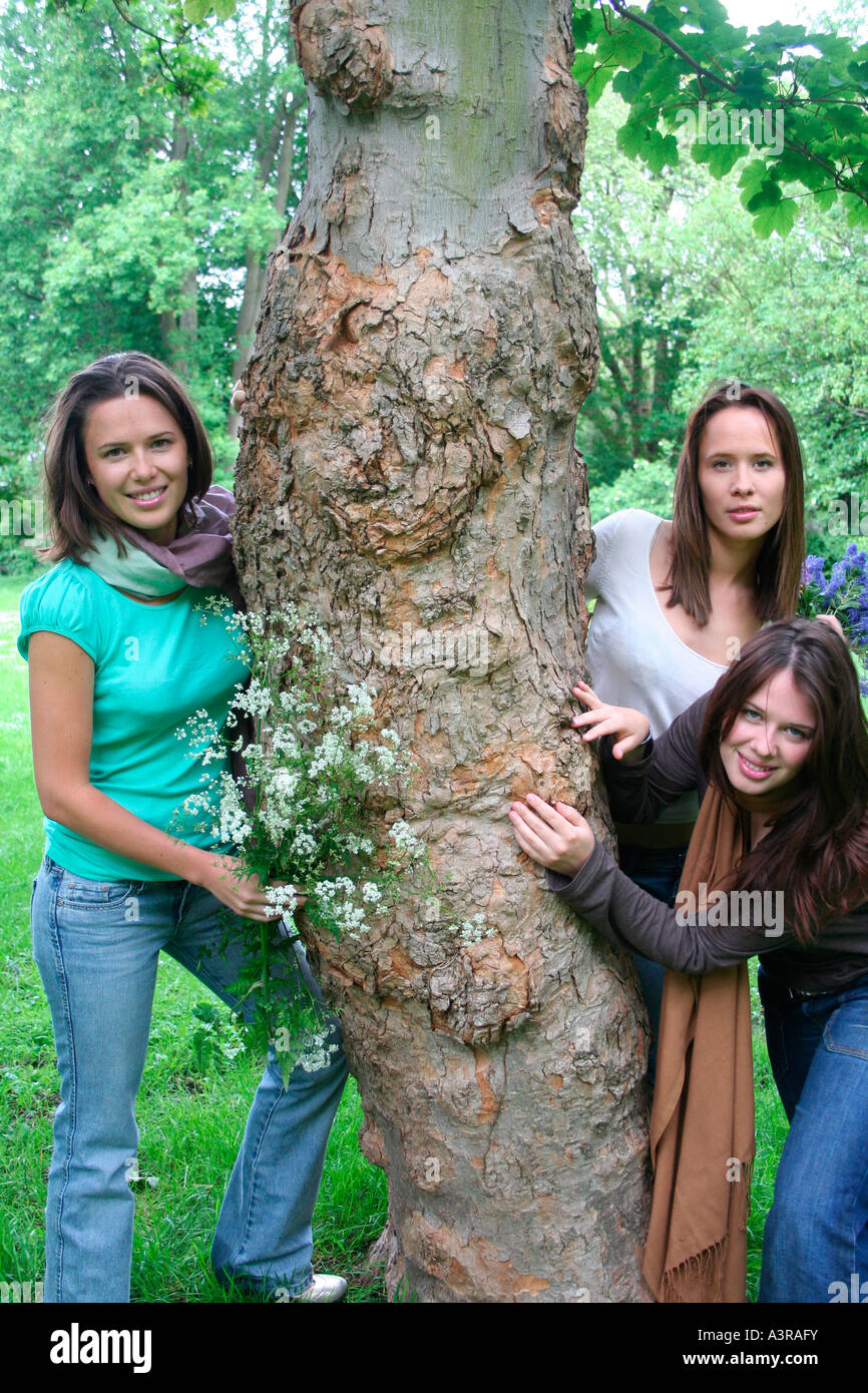 Three friends having fun Stock Photo