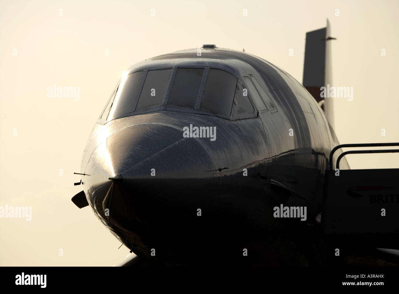 Concorde nose in Silhouette dusk Stock Photo