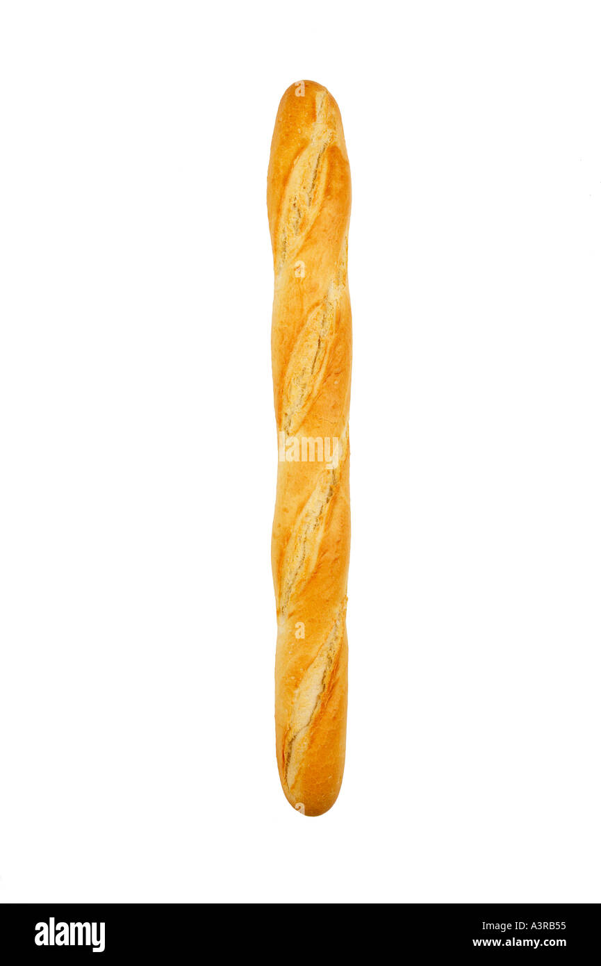 SINGLE FRENCH BREAD BAGUETTE ON WHITE BACKGROUND Stock Photo - Alamy