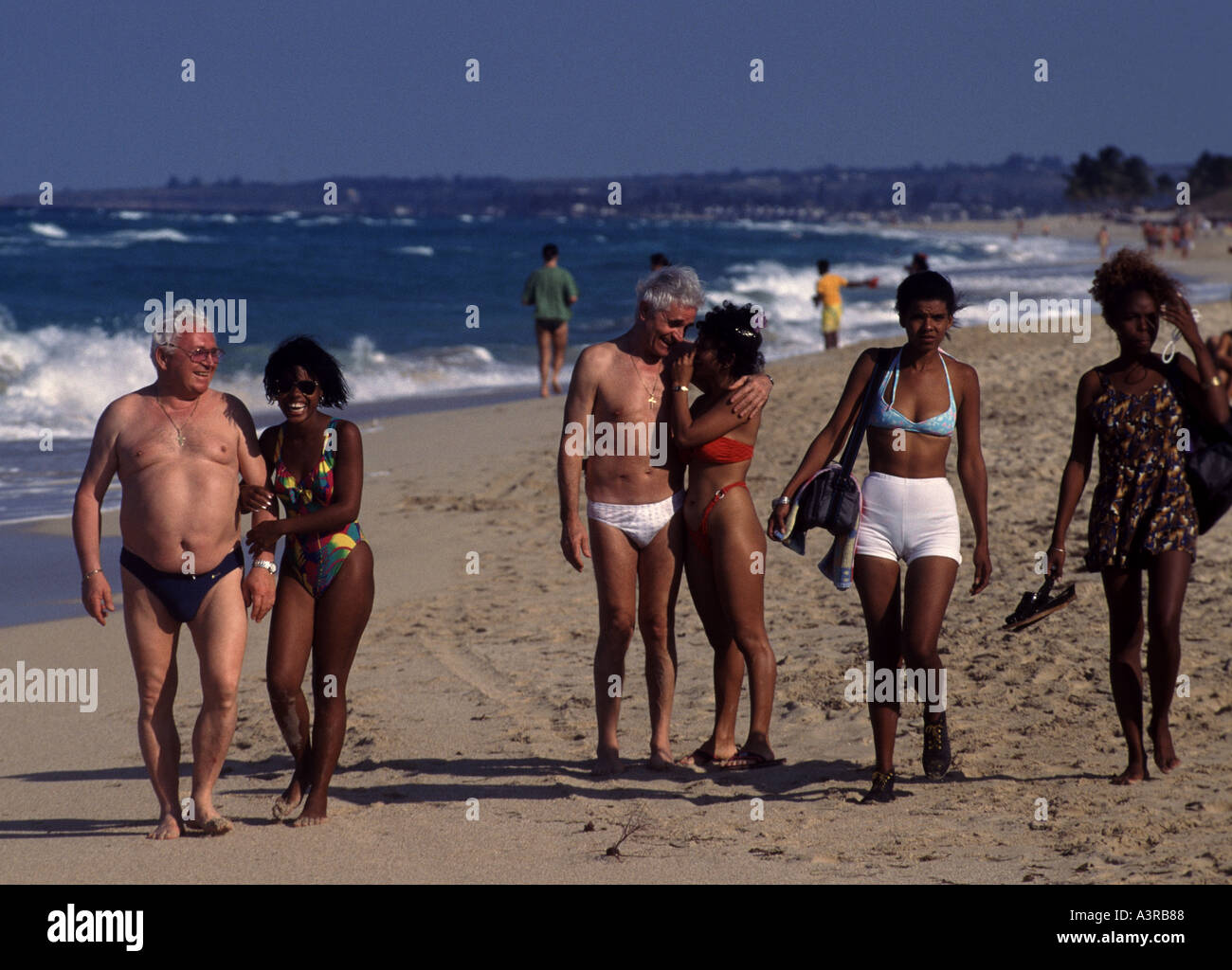 Cuban prostitutes on beach with European tourists at the resort town of  Varadero Stock Photo - Alamy