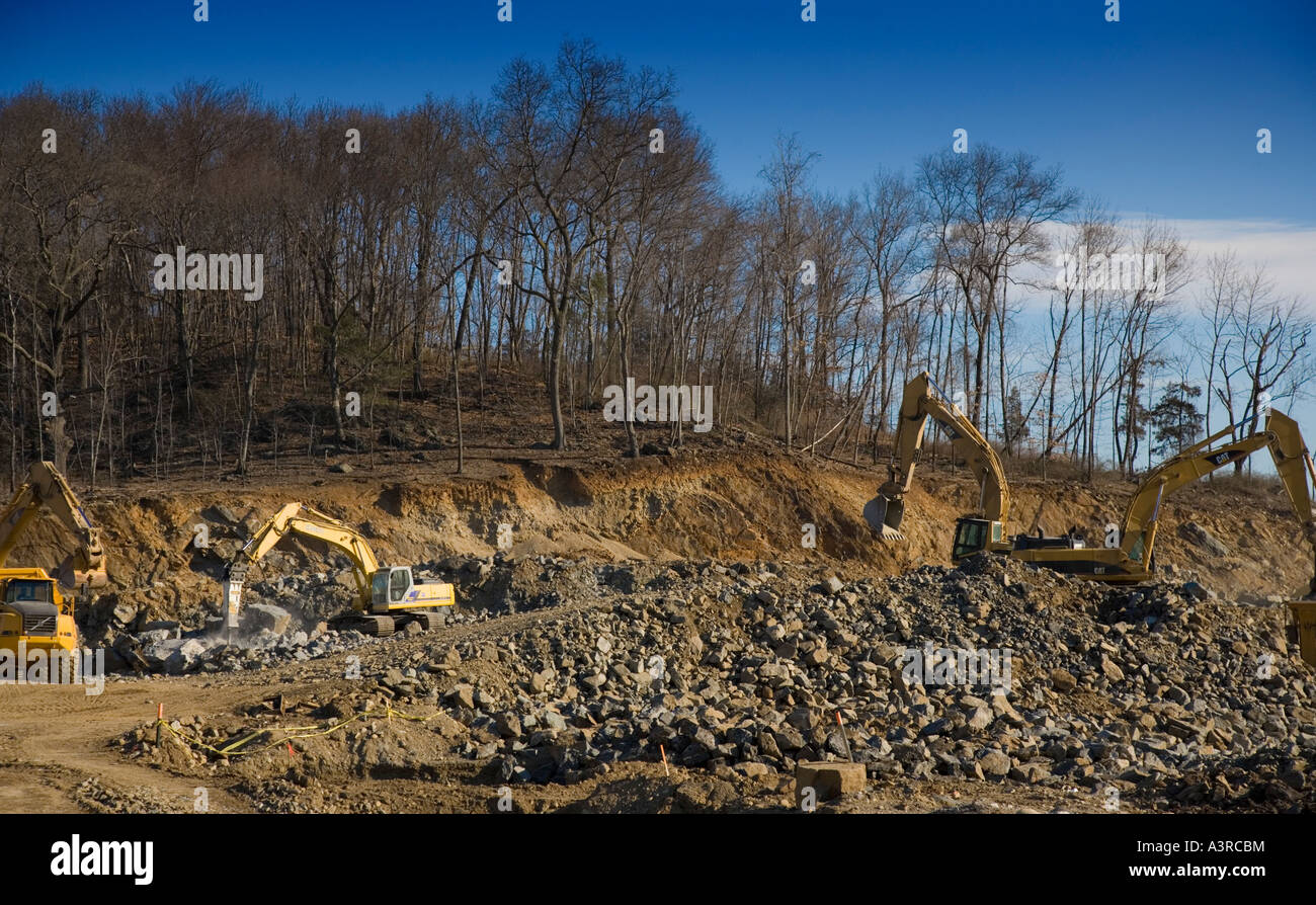 Earth moving equipment at a construction site Stock Photo - Alamy