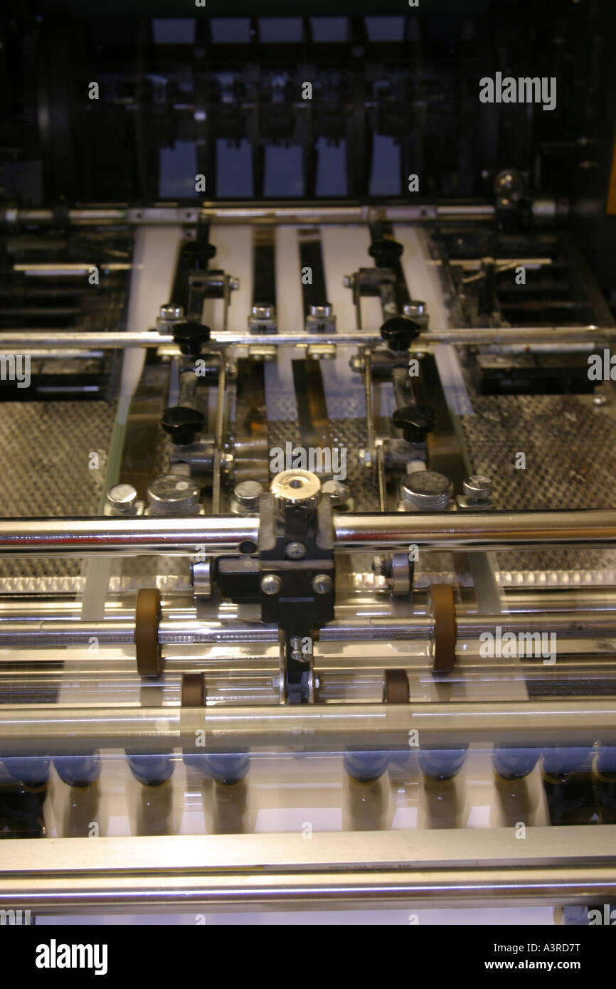 Printing press in operation Stock Photo Alamy
