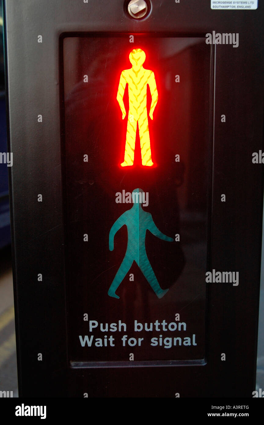 Red light showing at pedestrian crossing Stock Photo Alamy