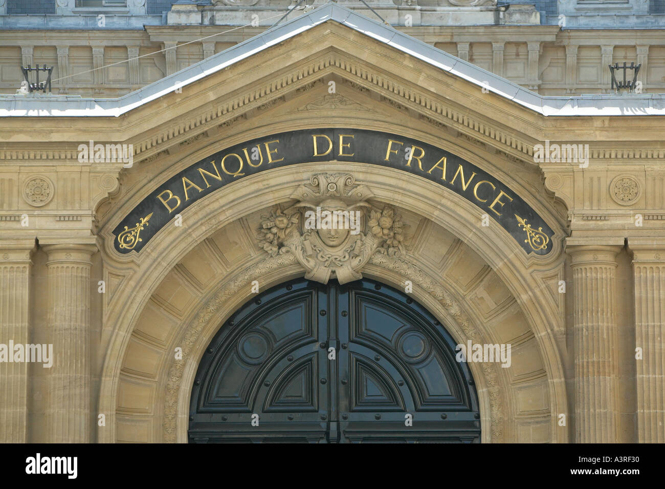 Entrance to the French central bank Paris France 2004 Stock Photo Alamy