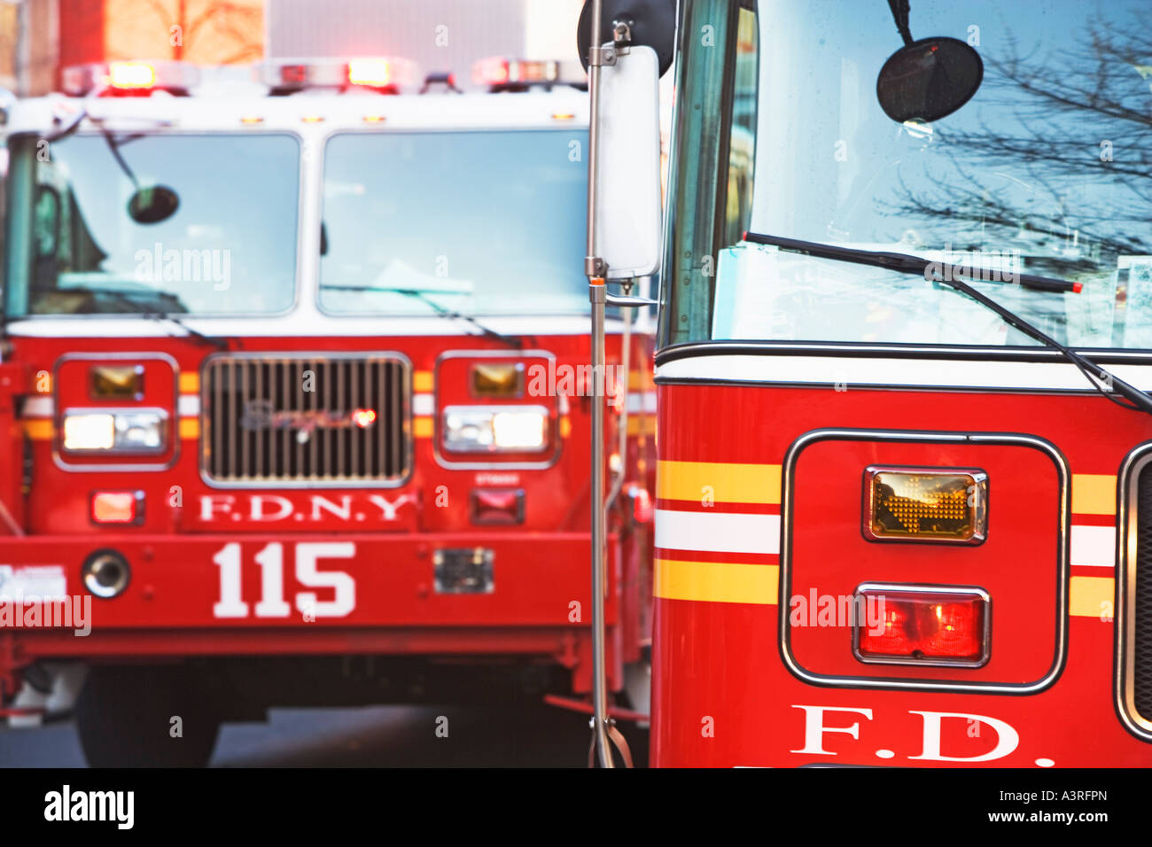 Fire trucks smoke new york hi-res stock photography and images - Alamy