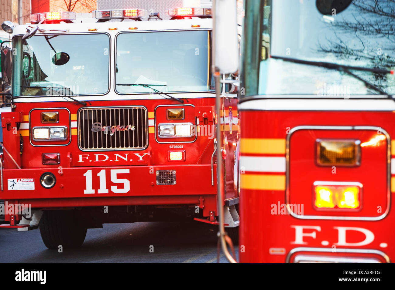 Fire trucks smoke new york hi-res stock photography and images - Alamy