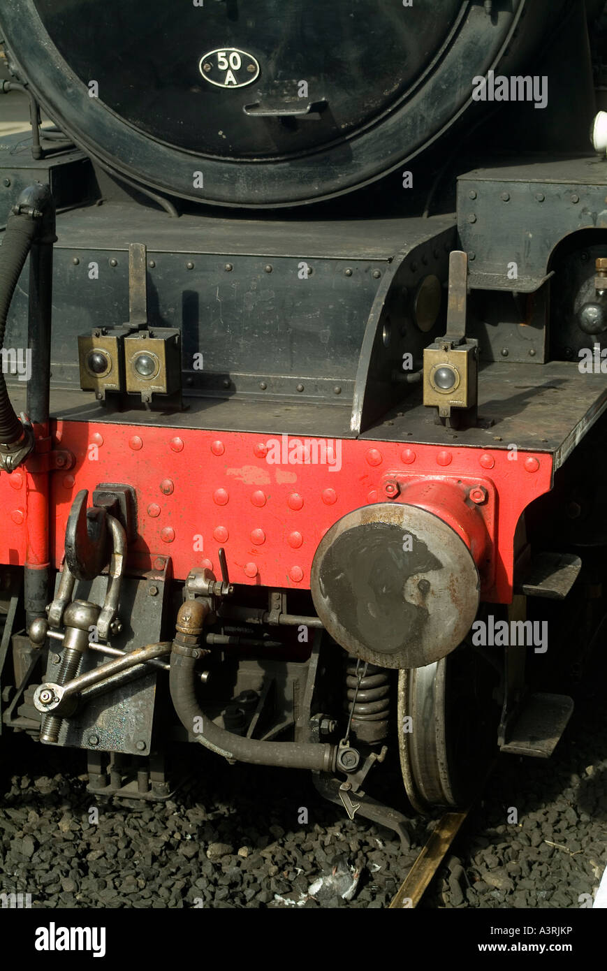 The Front of the Steam Engine Lord of the Isles on the North York Moors railway Stock Photo