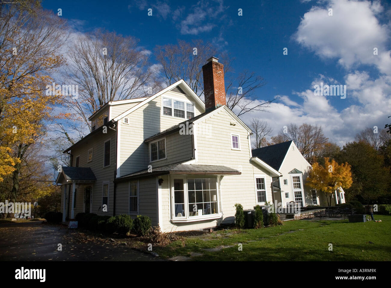 Typical New England wooden house Wilton Connecticut USA Stock Photo Alamy