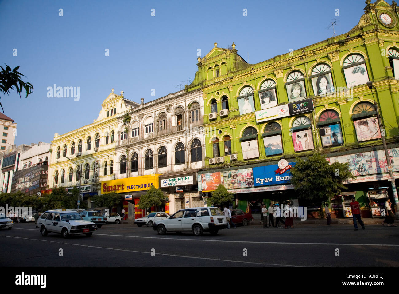 British Colonial Buildings, Yangon, Myanmar Stock Photo