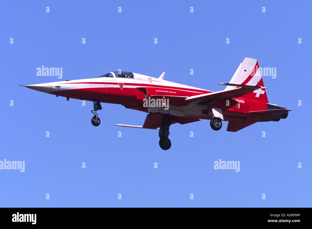Northrop F-5E Tiger II flown by Patrouille Suisse Stock Photo