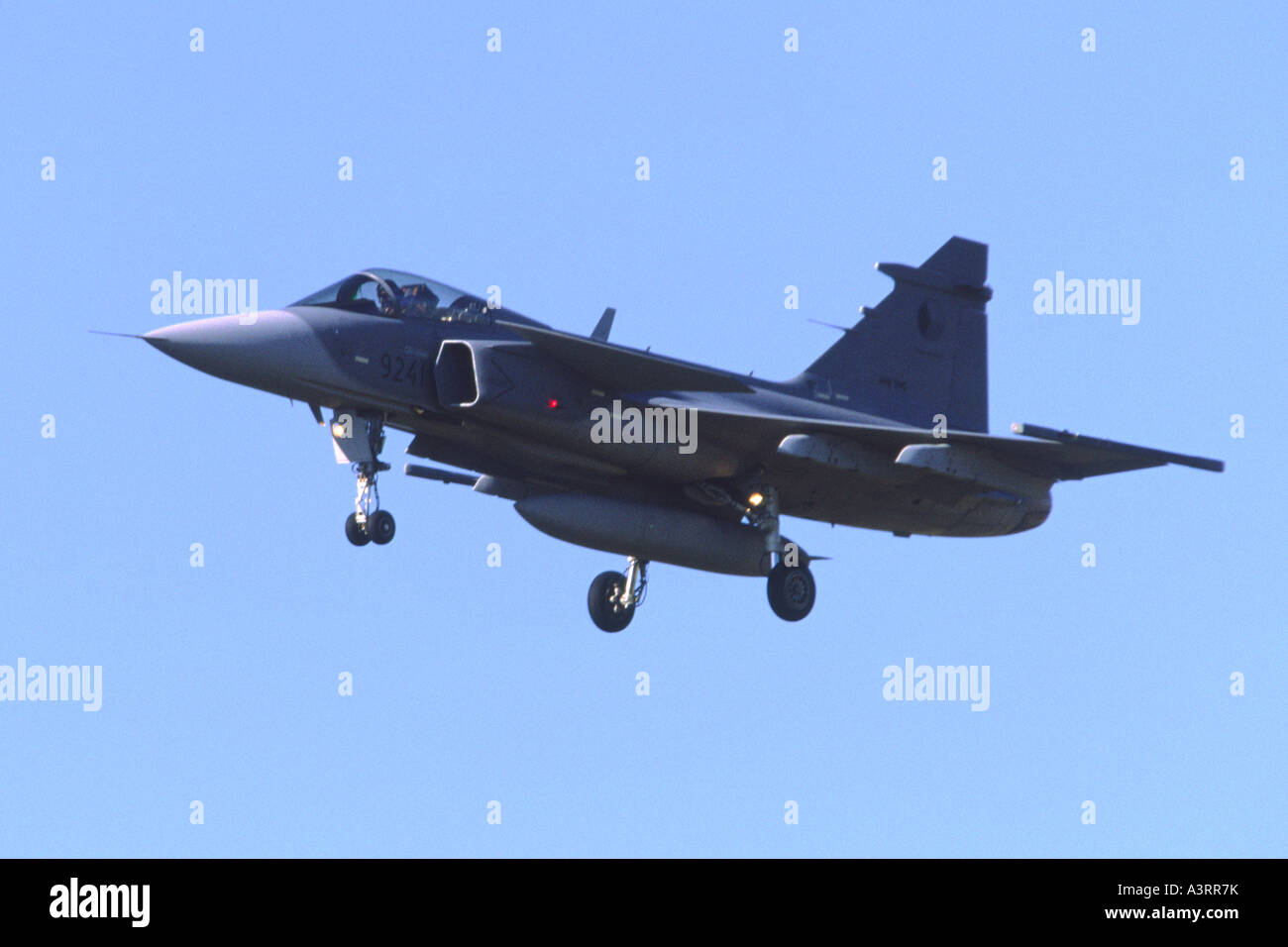 SAAB JAS-39 Gripen operated by F7 Wing of the Swedish Air Force Stock Photo