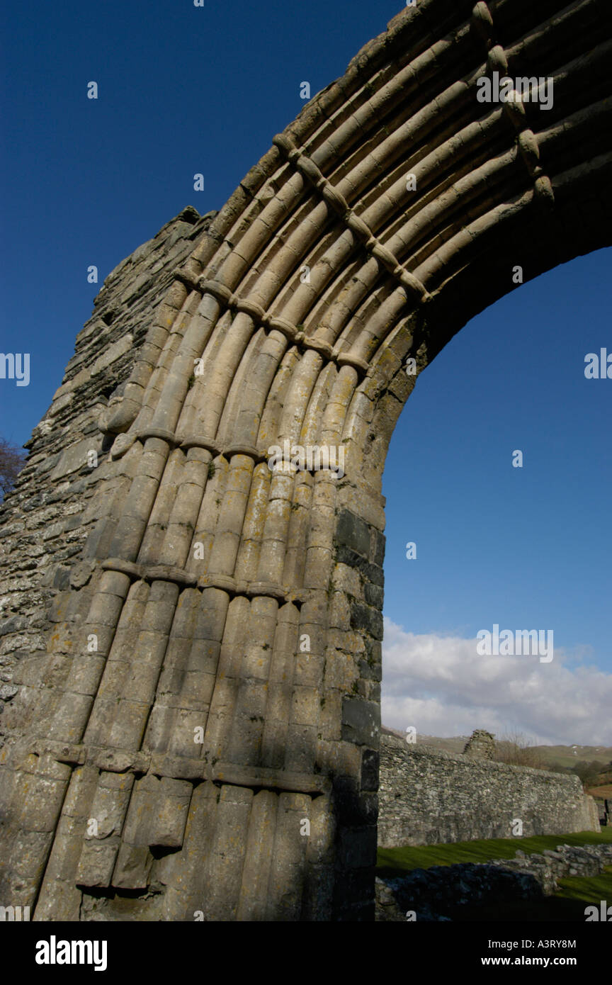 The great arch at Ystrad Fflur Strata Florida ruins Pontrhydfendigaid Ceredigion west wales - in the care of CADW Stock Photo
