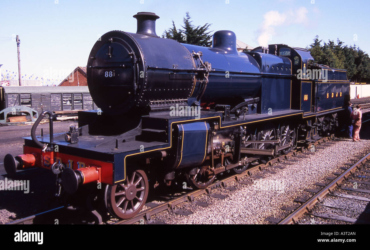 Ex-SDJR 2-8-0 steam locomotive Number 88 operating on the West Somerset Railway at Minehead. Stock Photo