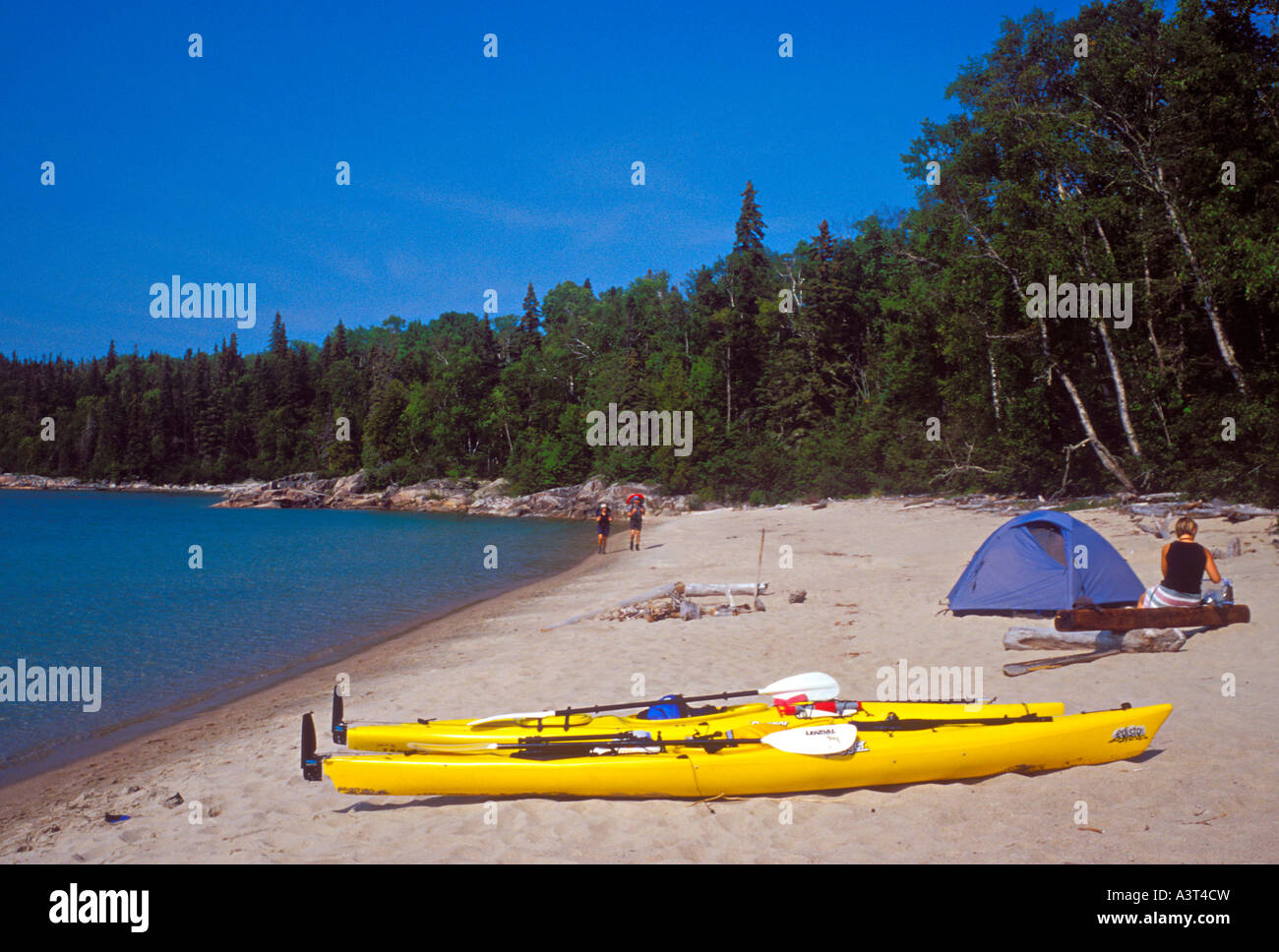 Sea kayaking Pukaskwa National Park, Ontario, Canada, Lake Superior