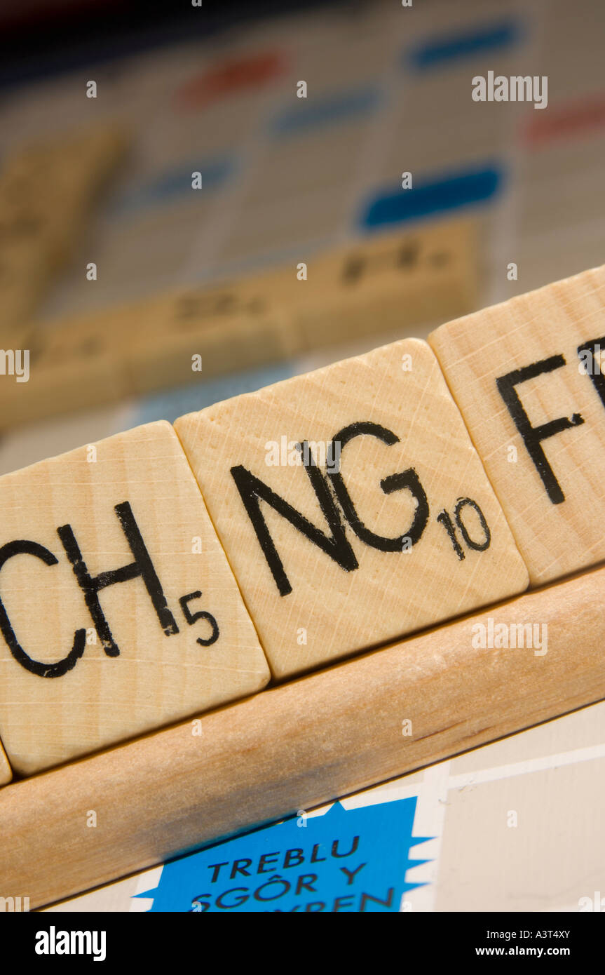 WELSH scrabble game with characteristic double letter tiles digraphs