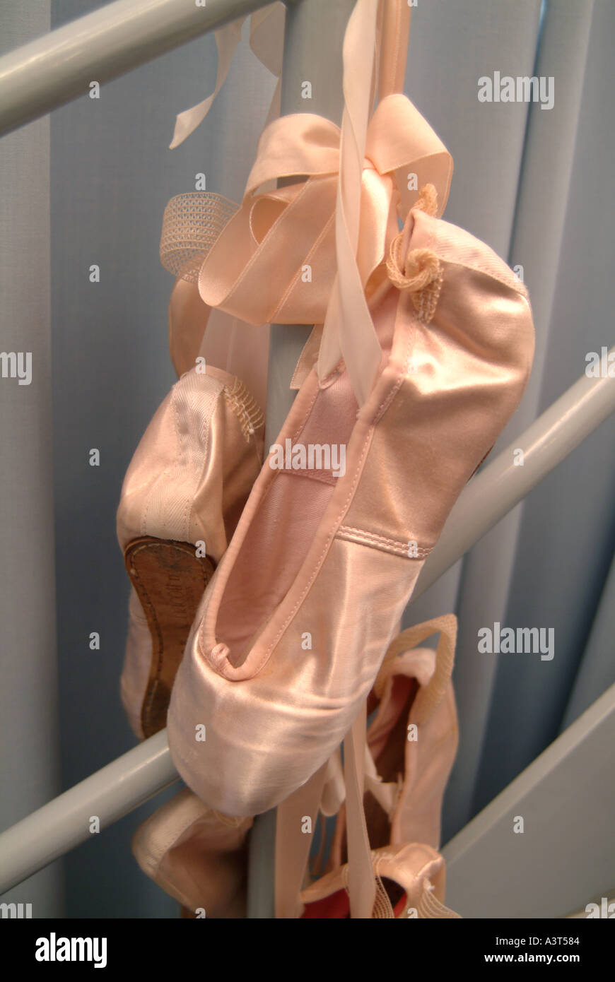 Ballet shoes hanging on a rail Stock Photo Alamy