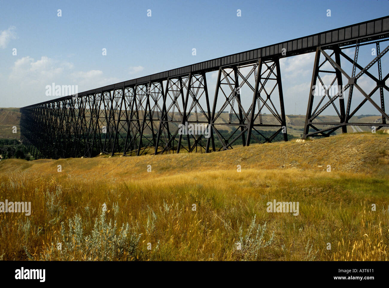 Old Railway Bridge in Lethbridge Stock Photo Alamy