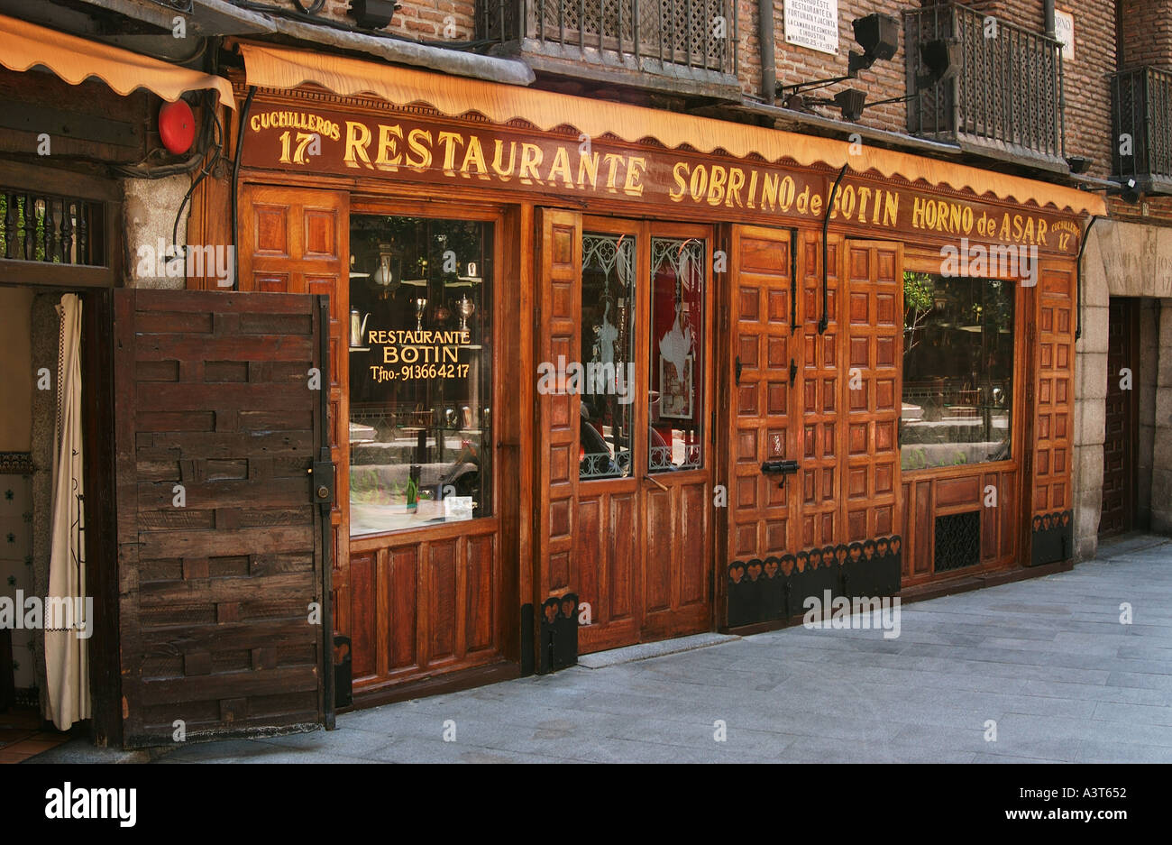 Francisco de Goya worked as waiter in the cafe also Ernest Hemingway visited Sobrino de Botin cafe restaurant bar Madrid Spain EU Europe Stock Photo