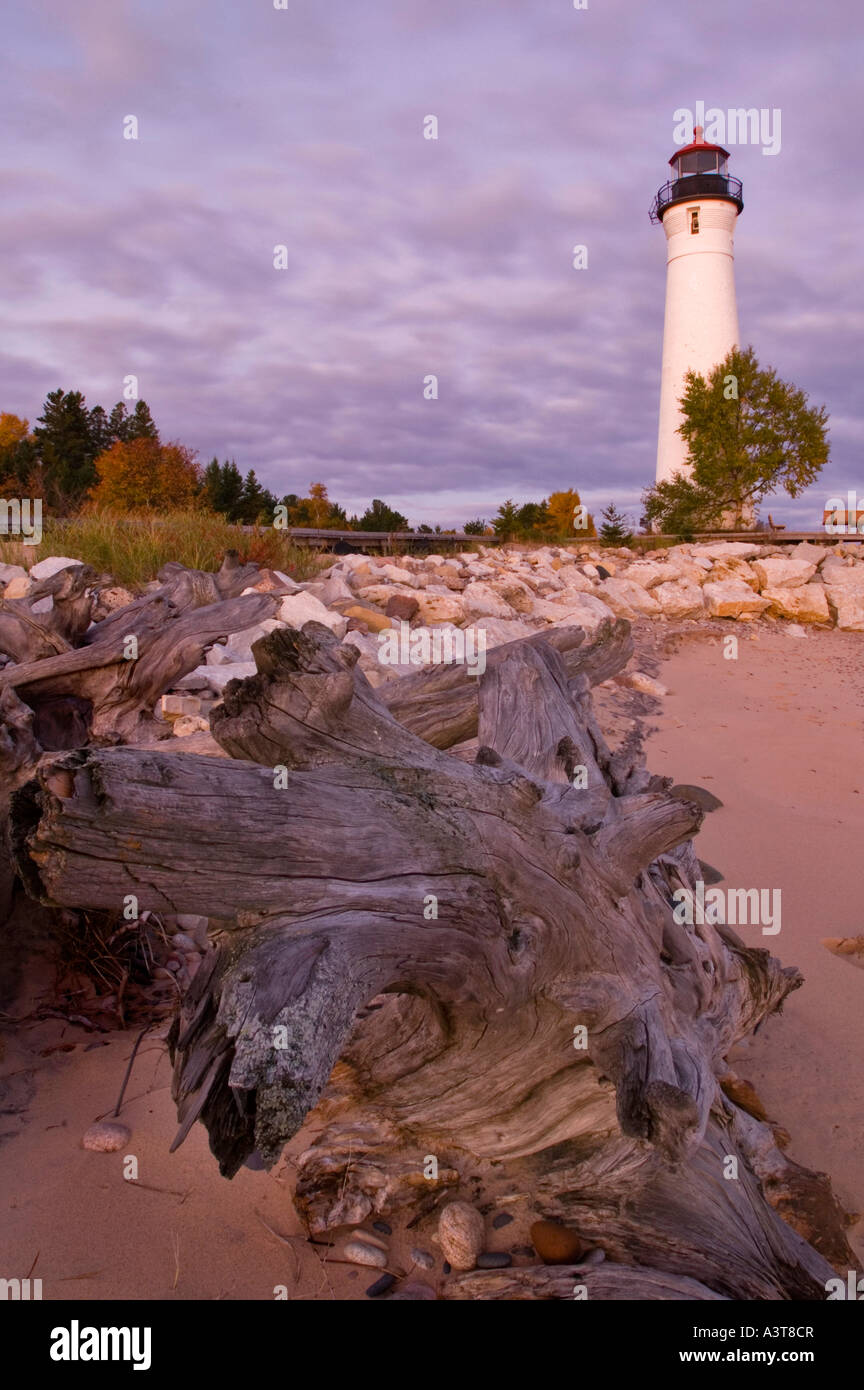 The Crisp Point Lighthouse at Crisp Point on Lake Superior near
