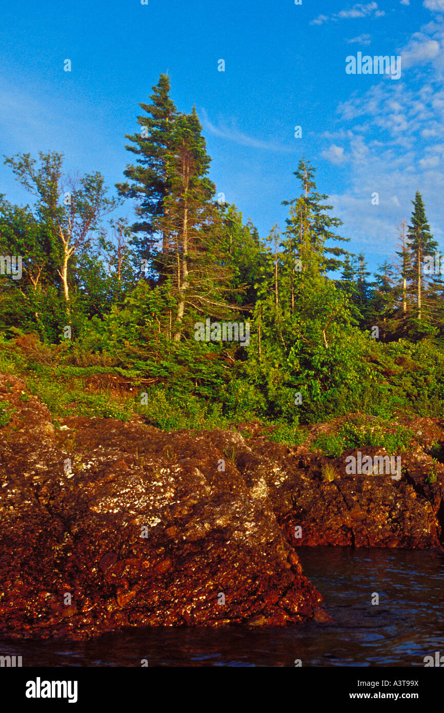 Lake Superior shoreline near Copper Harbor Michigan on the Keweenaw Peninsula Stock Photo Alamy